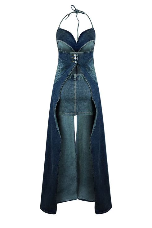 Glitch Out Denim Top & Skirt Set sets EDGE